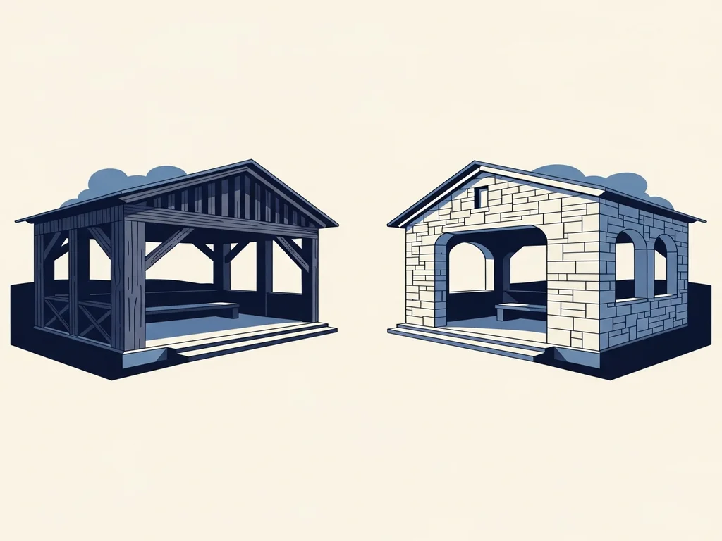 Illustration of two nearly identical mirrored structures built from different materials