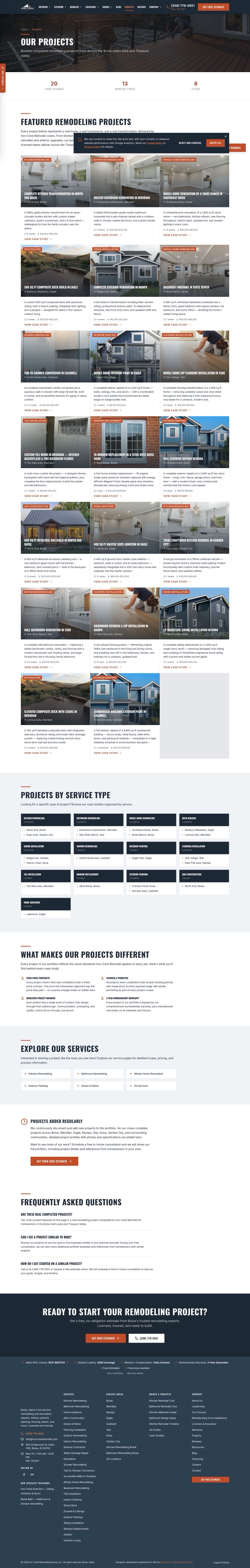 Iron Crest Remodel content page on desktop