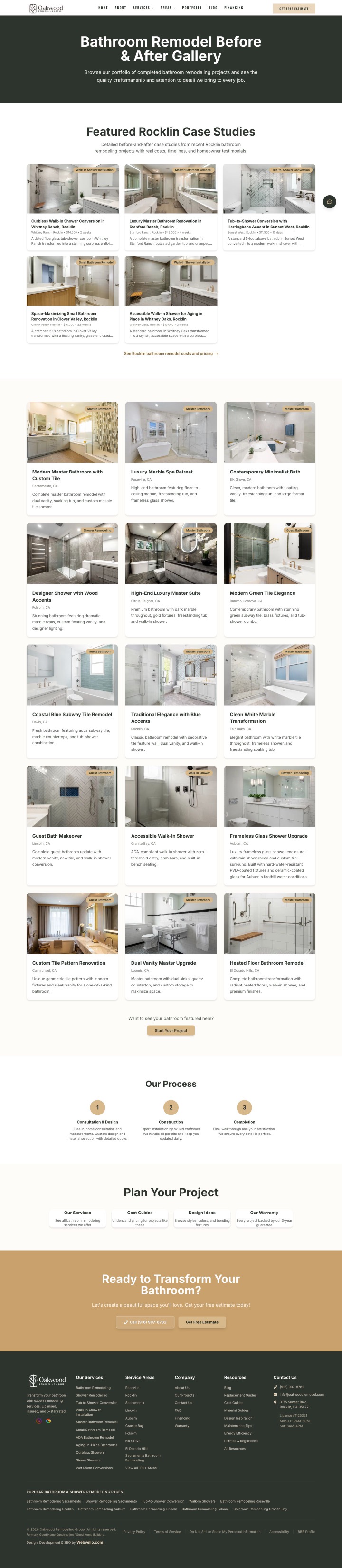 Oakwood Remodel content page on desktop