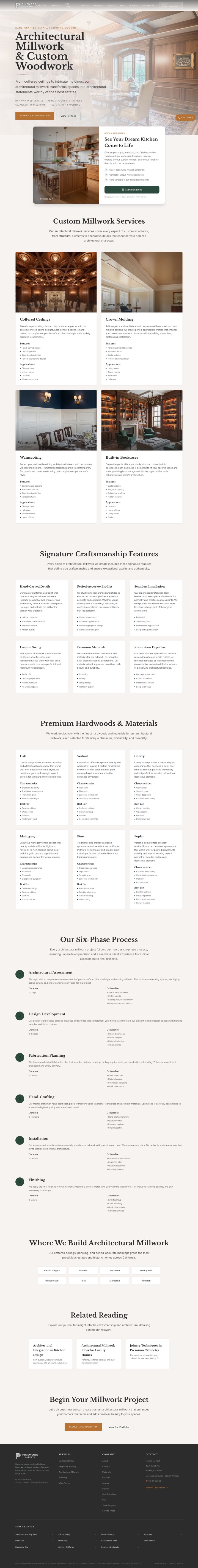 Pinewood Cabinets content page on desktop