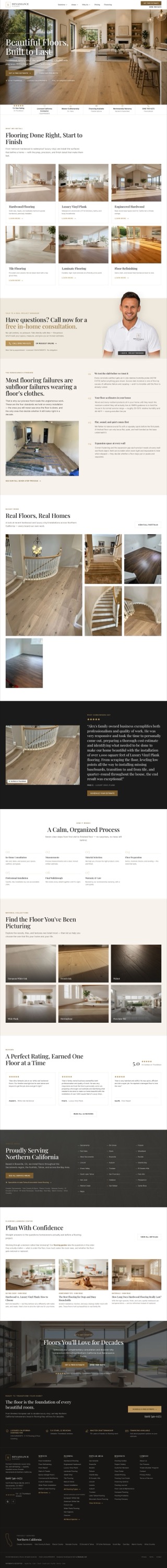 Renaissance Floors homepage on desktop
